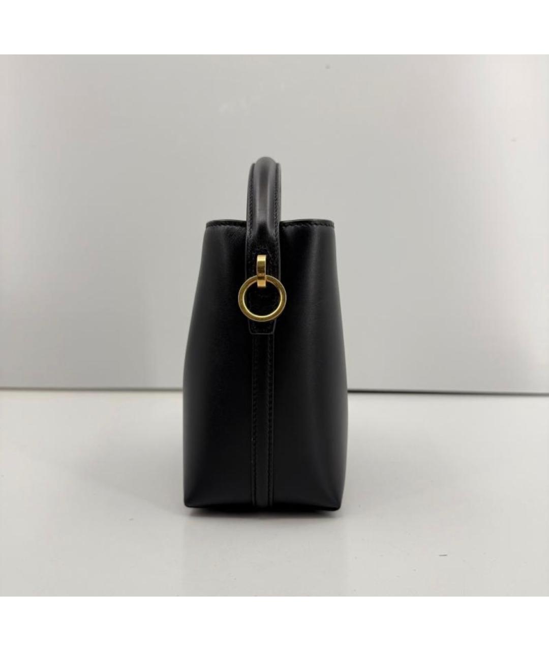 SAINT LAURENT Черная кожаная сумка с короткими ручками, фото 9