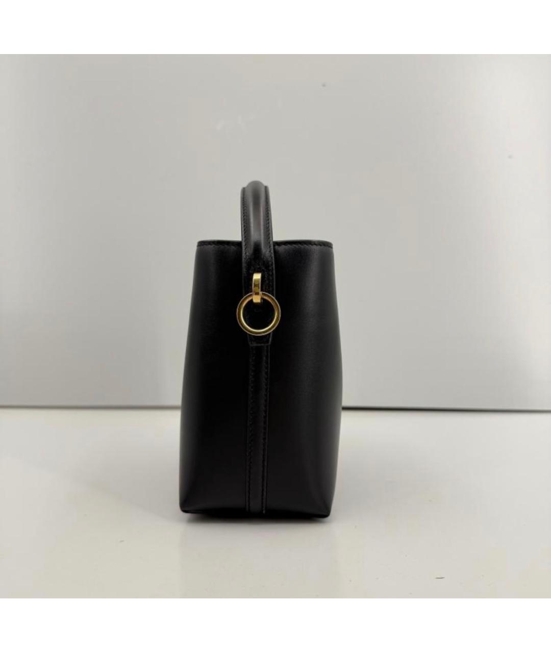 SAINT LAURENT Черная кожаная сумка с короткими ручками, фото 8