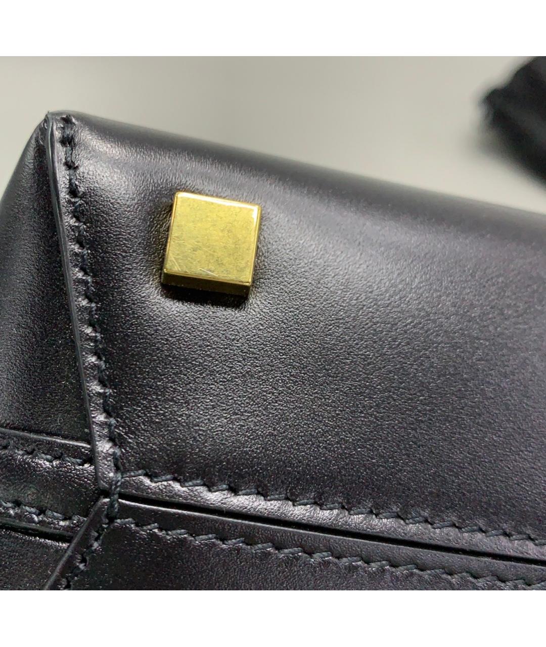SAINT LAURENT Черная кожаная сумка с короткими ручками, фото 5