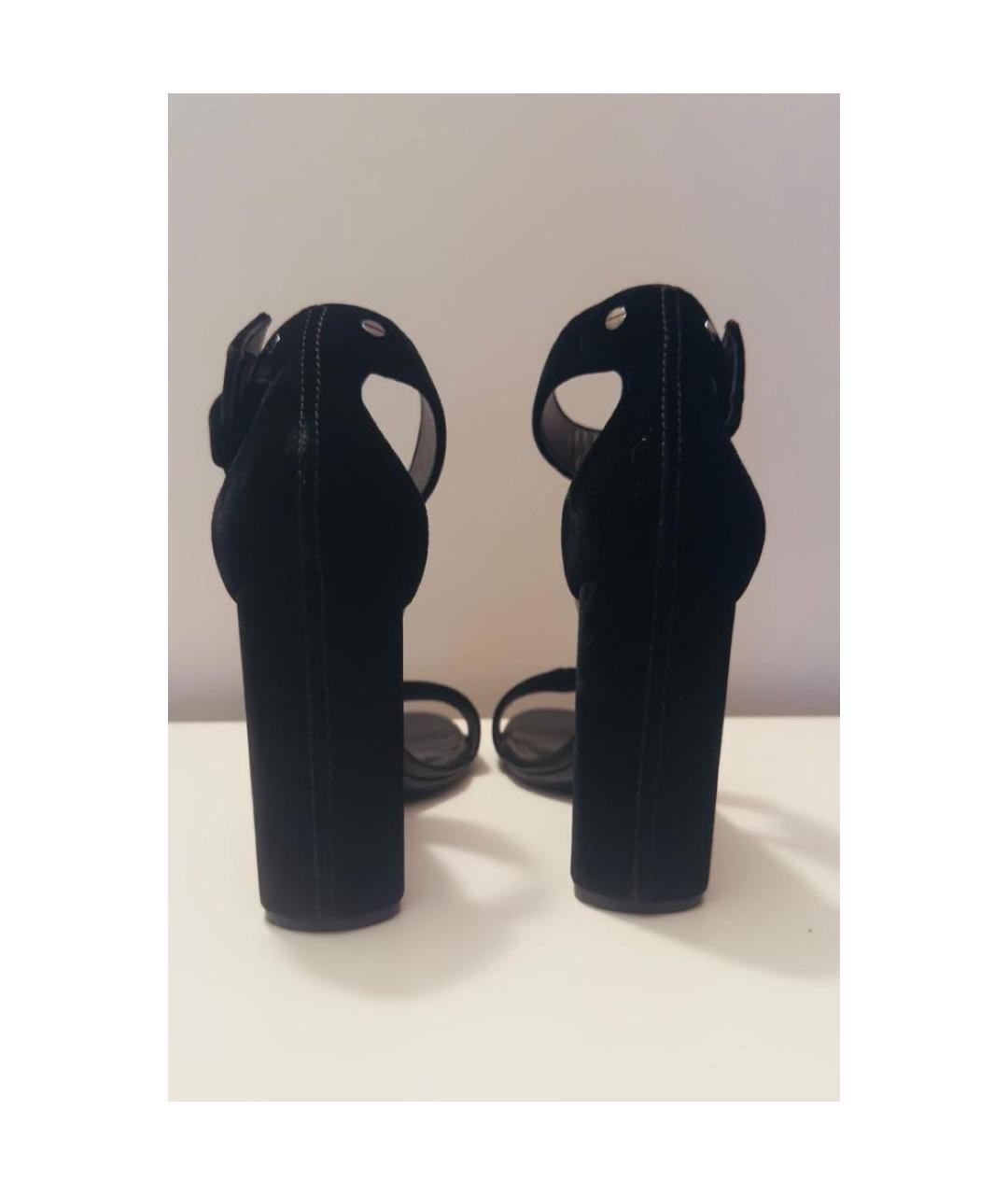 TOM FORD Черные бархатные босоножки, фото 3