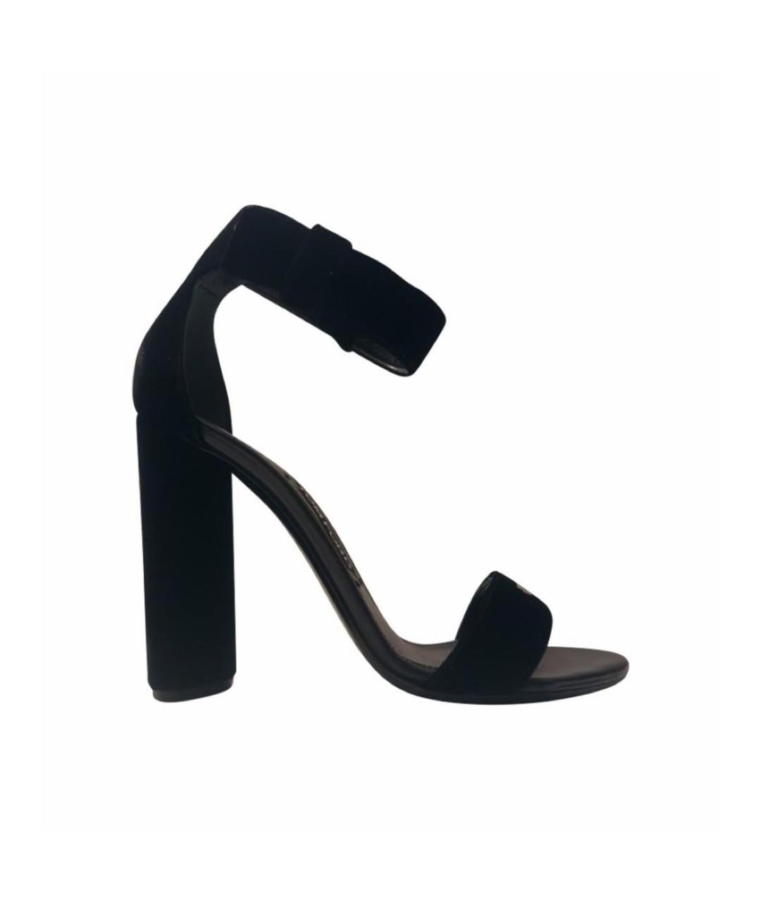 TOM FORD Черные бархатные босоножки, фото 1