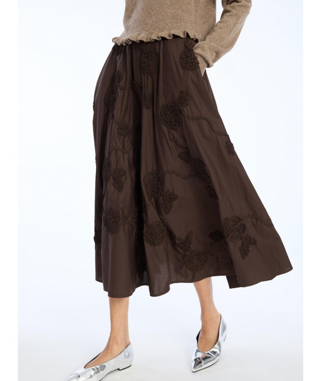 ROTATE Коричневая полиэстеровая юбка макси, фото 4