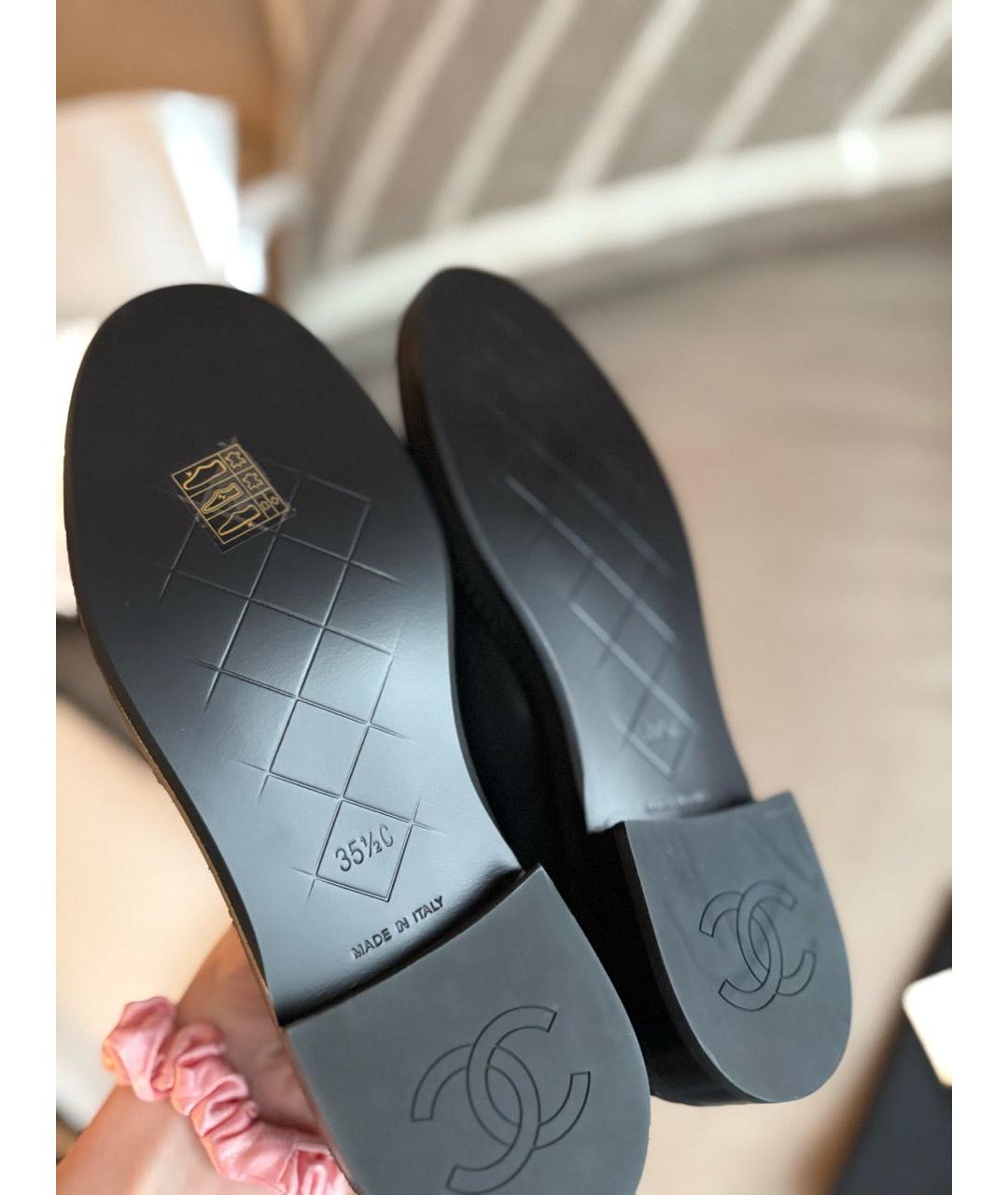 CHANEL Черные кожаные лоферы, фото 4