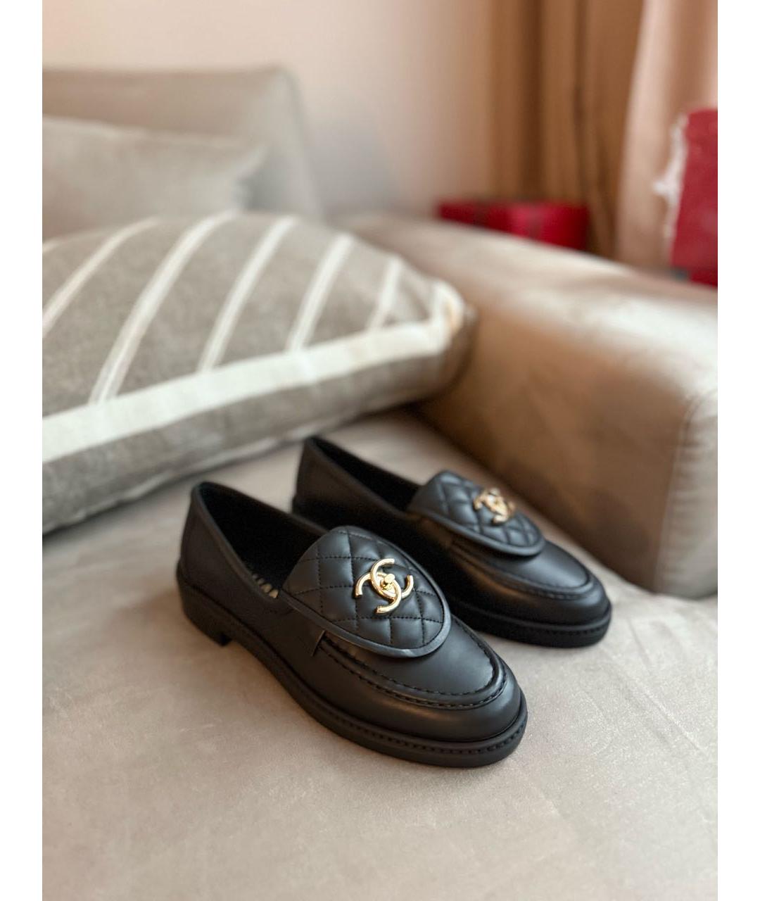 CHANEL Черные кожаные лоферы, фото 3