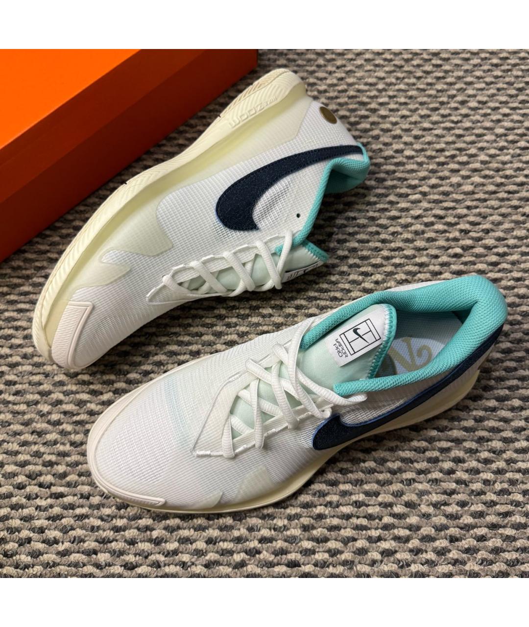 NIKE Белые текстильные низкие кроссовки / кеды, фото 7