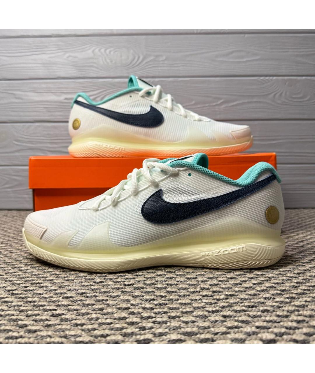 NIKE Белые текстильные низкие кроссовки / кеды, фото 8