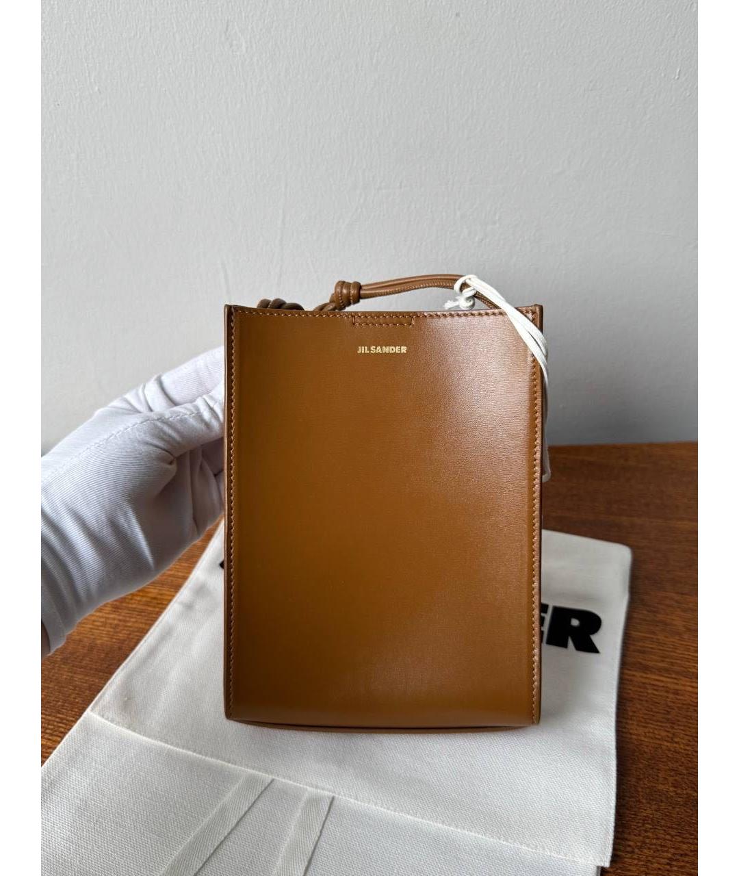 JIL SANDER Коричневая кожаная сумка через плечо, фото 9