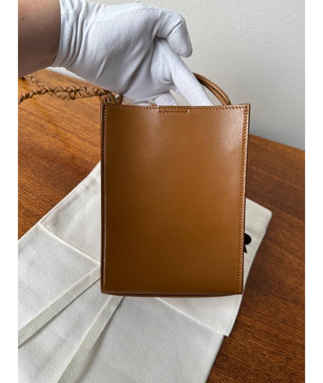 JIL SANDER Коричневая кожаная сумка через плечо, фото 6