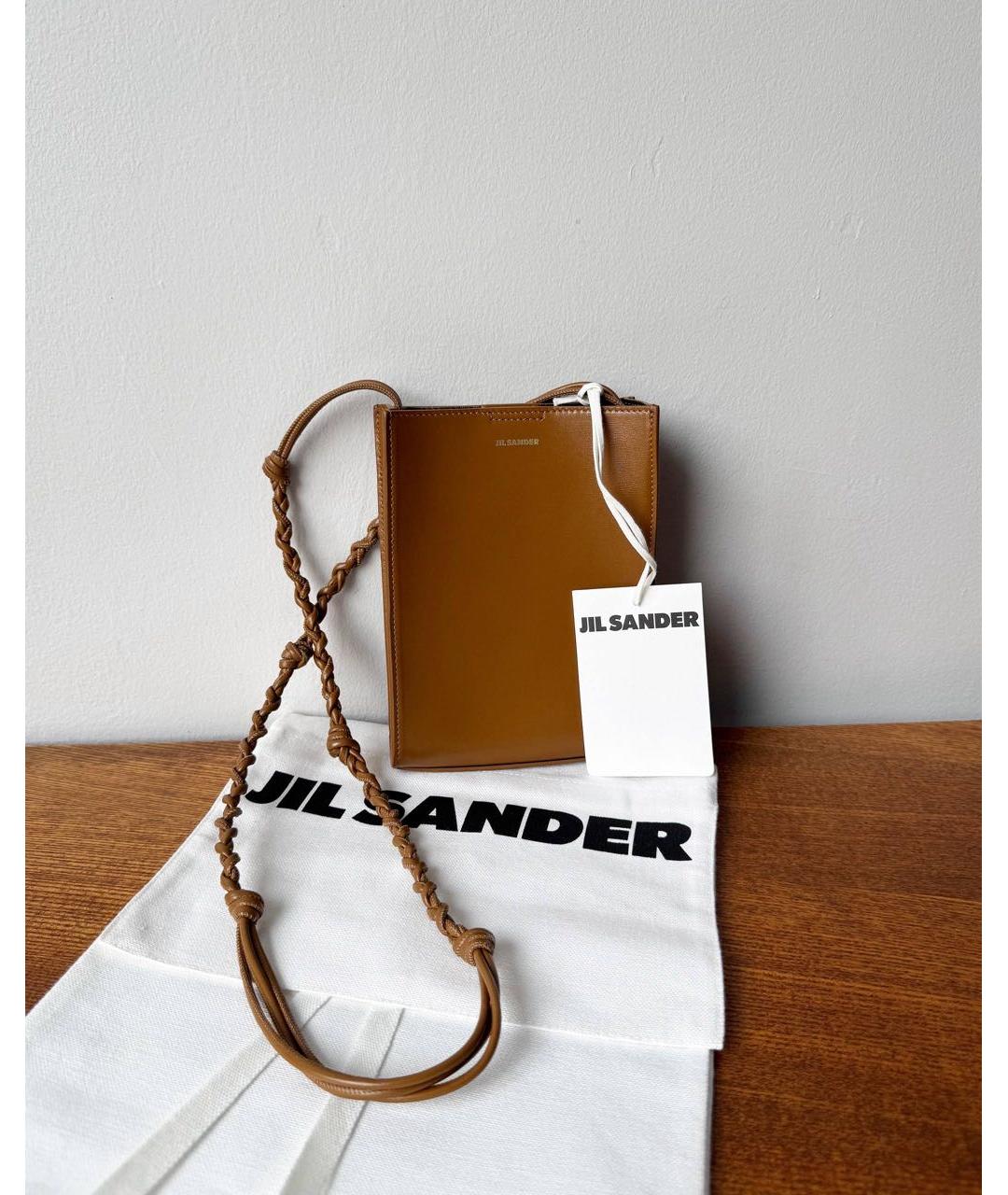 JIL SANDER Коричневая кожаная сумка через плечо, фото 2