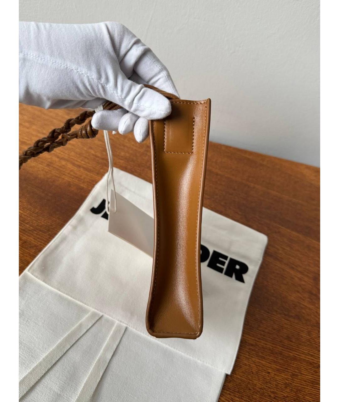 JIL SANDER Коричневая кожаная сумка через плечо, фото 7