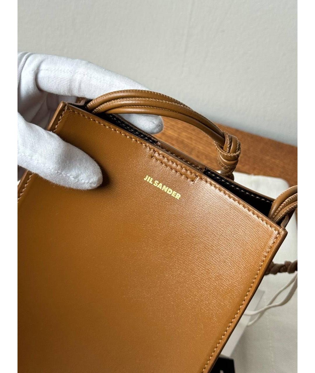 JIL SANDER Коричневая кожаная сумка через плечо, фото 5