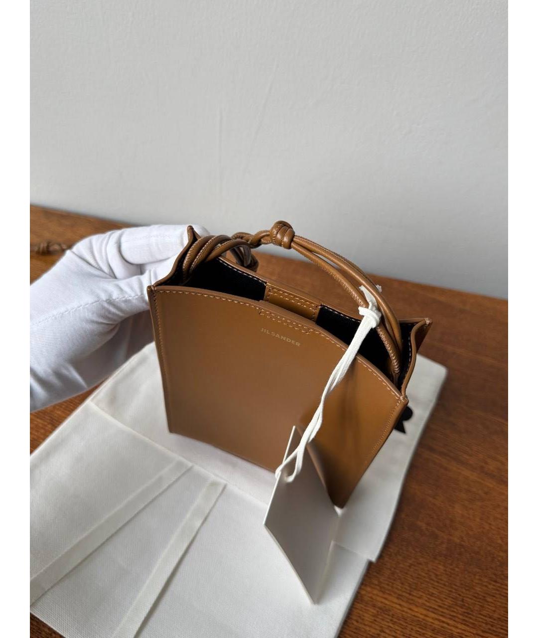 JIL SANDER Коричневая кожаная сумка через плечо, фото 3