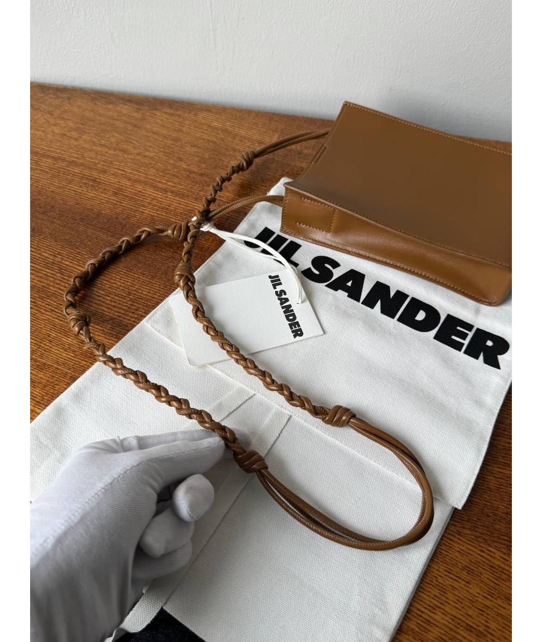 JIL SANDER Коричневая кожаная сумка через плечо, фото 8