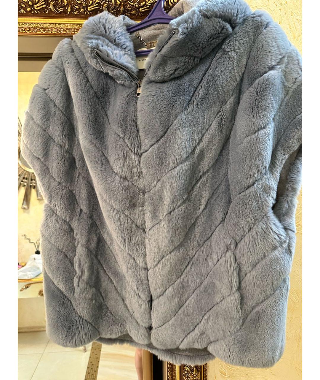 MANZONI 24 Голубая меховая шуба, фото 7
