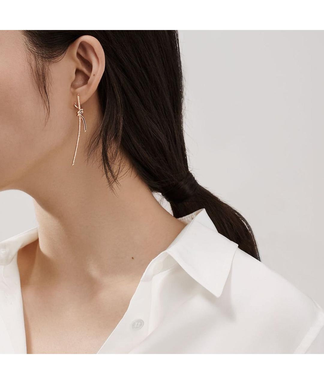 TIFFANY&CO Бежевые серьги из розового золота, фото 3