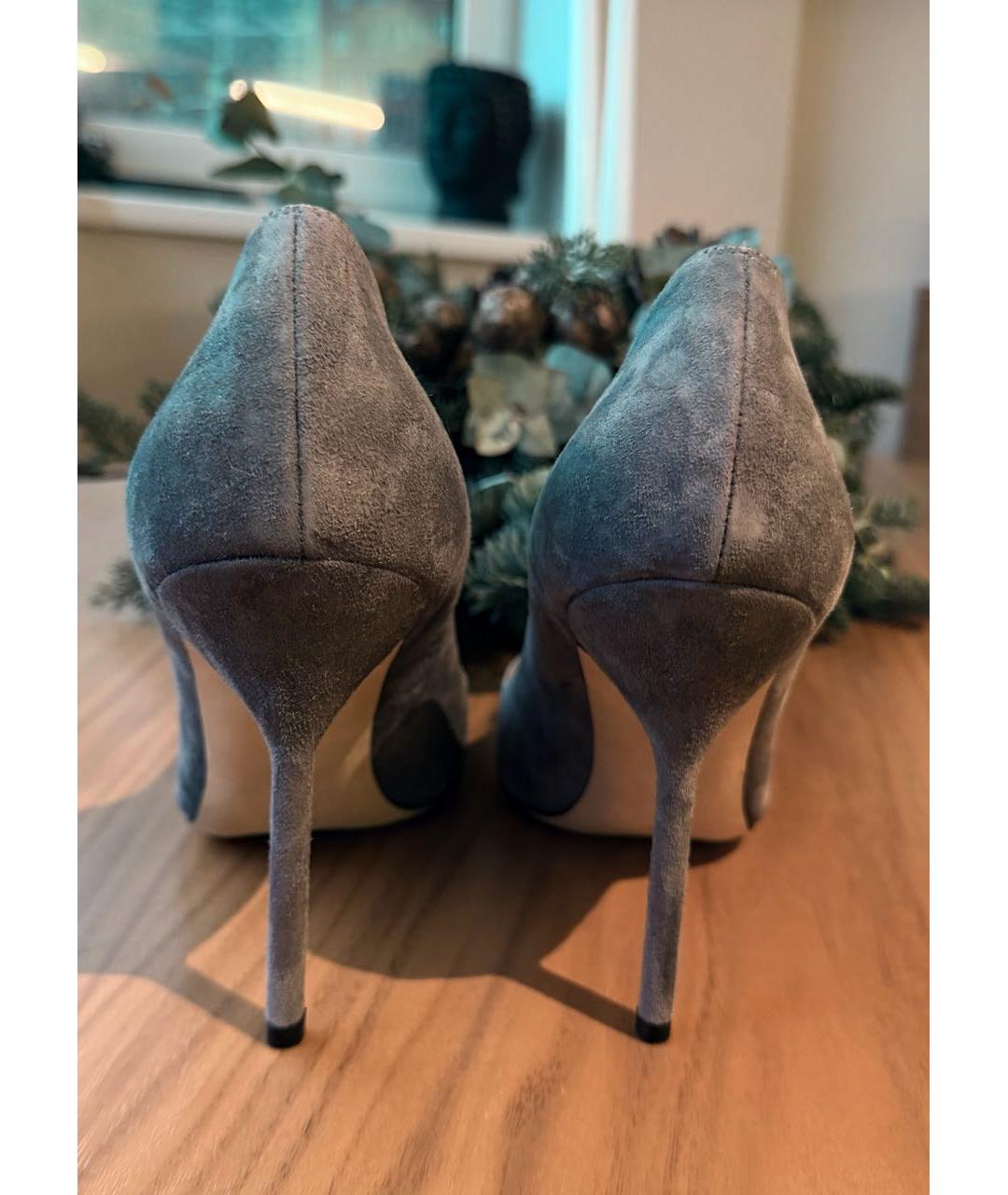 MANOLO BLAHNIK Антрацитовые замшевые туфли, фото 3