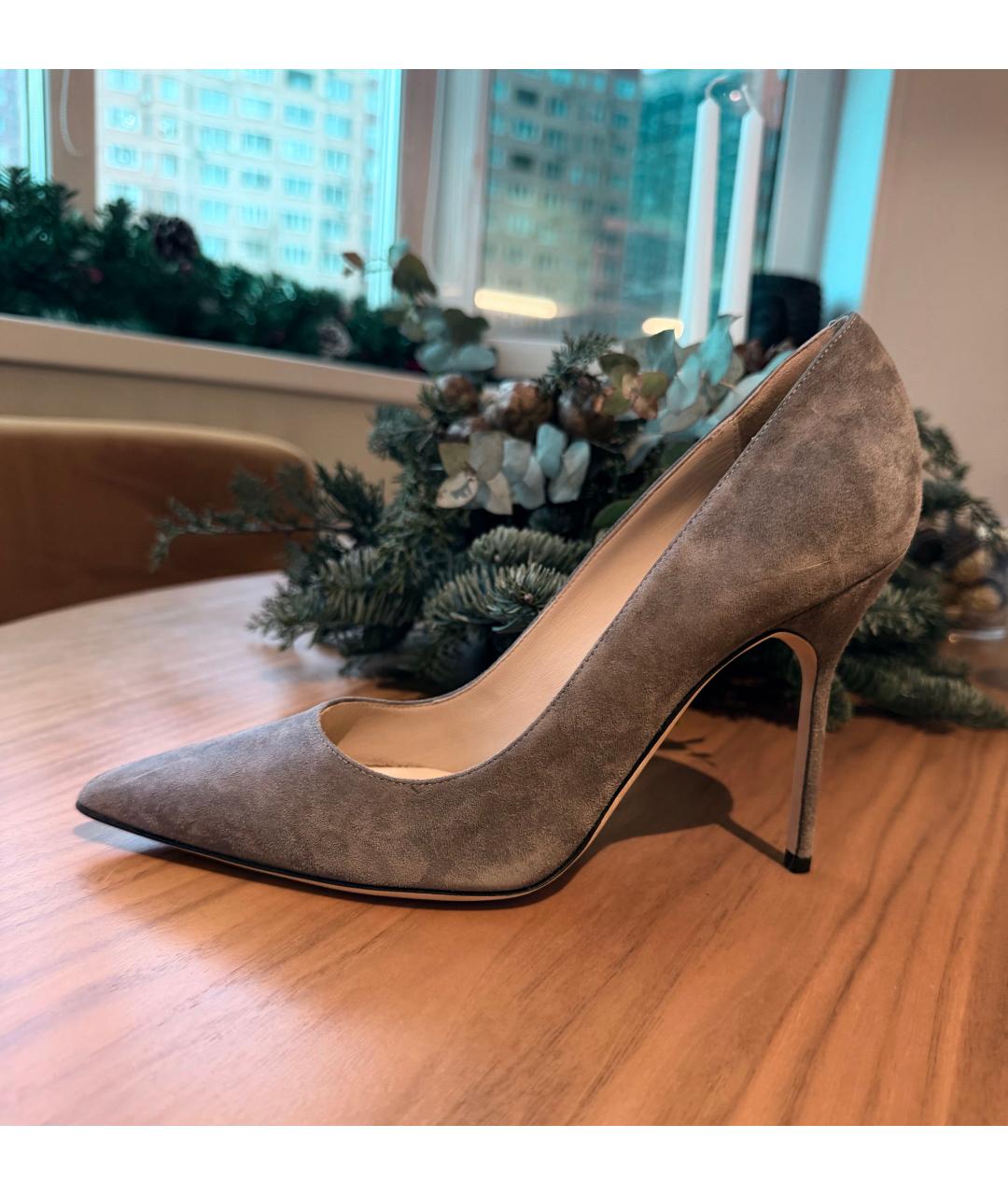 MANOLO BLAHNIK Антрацитовые замшевые туфли, фото 5