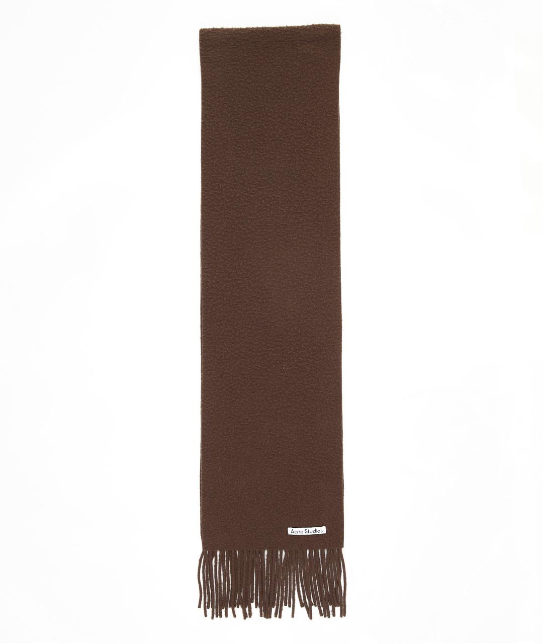 ACNE STUDIOS Коричневый шерстяной шарф, фото 1