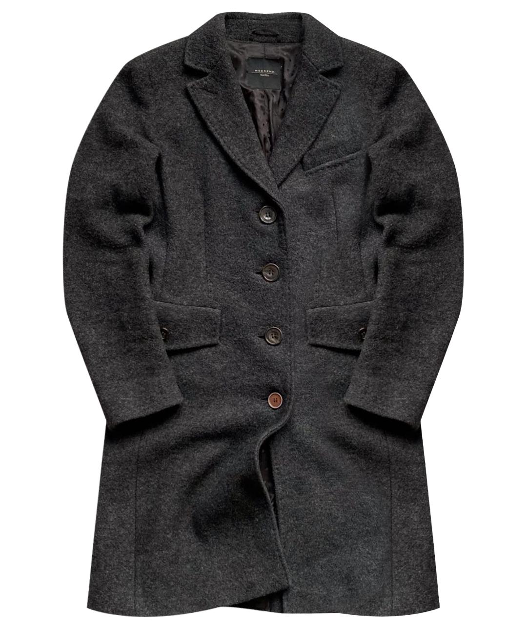 WEEKEND MAX MARA Антрацитовое шерстяное пальто, фото 1