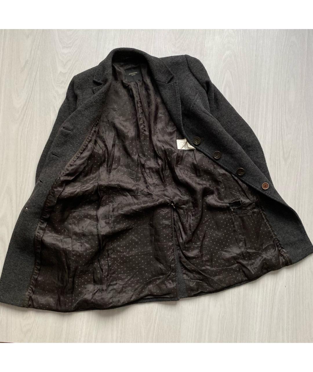 WEEKEND MAX MARA Антрацитовое шерстяное пальто, фото 6