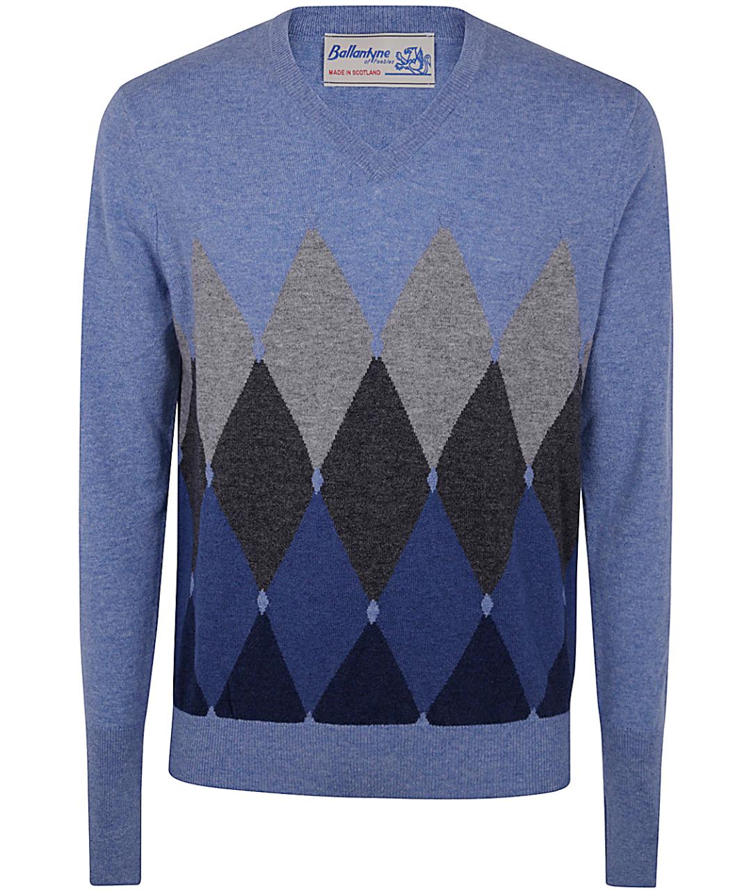 BALLANTYNE Синий кашемировый джемпер / свитер, фото 1