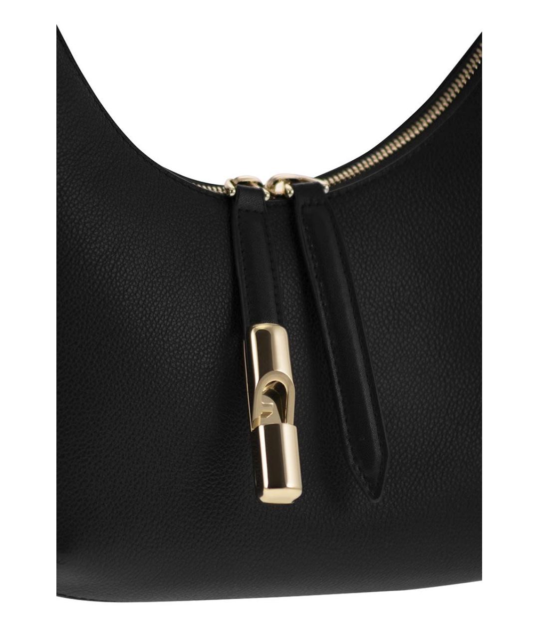 FURLA Черная кожаная сумка через плечо, фото 5