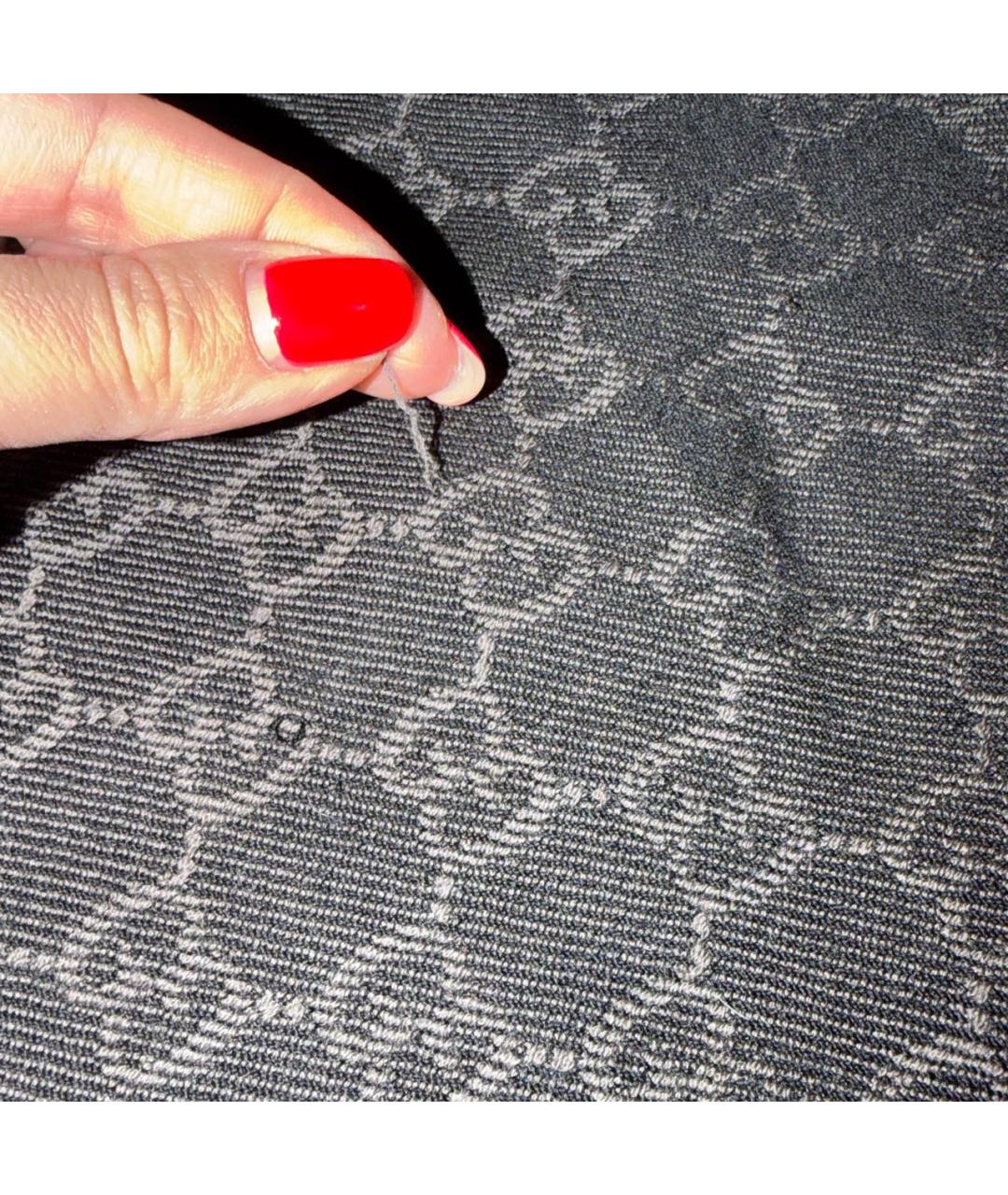 GUCCI Черный шерстяной шарф, фото 6