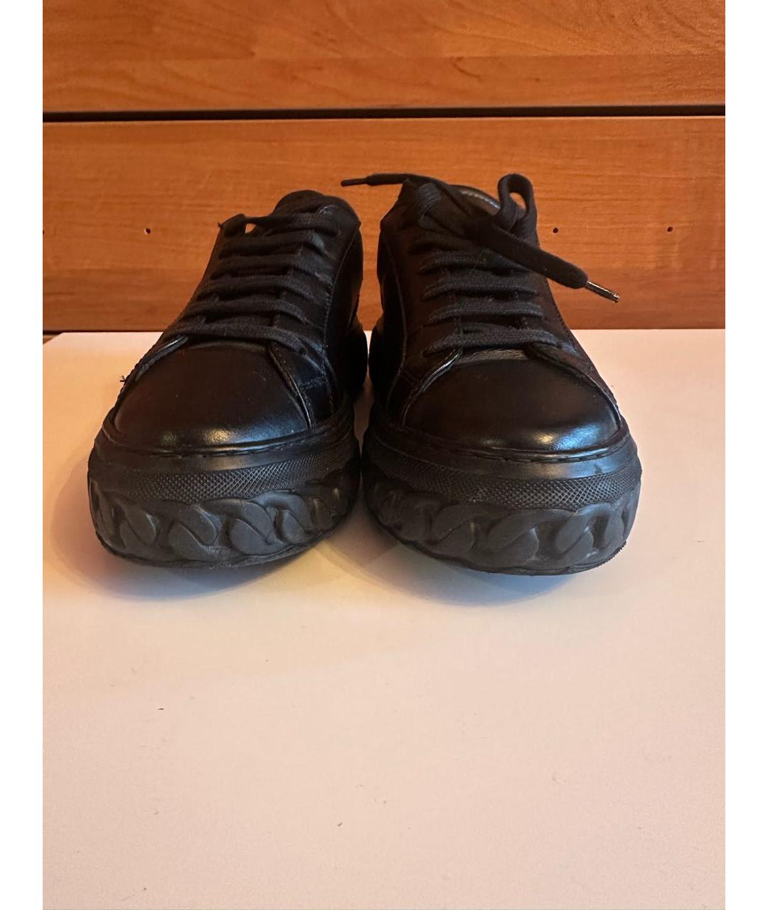 CASADEI Черные кожаные кеды, фото 2