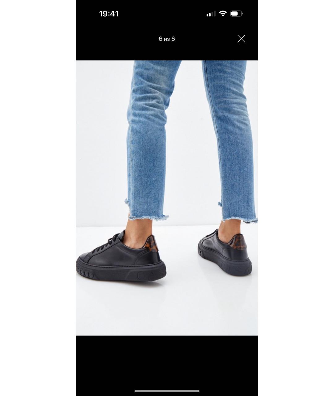 CASADEI Черные кожаные кеды, фото 5