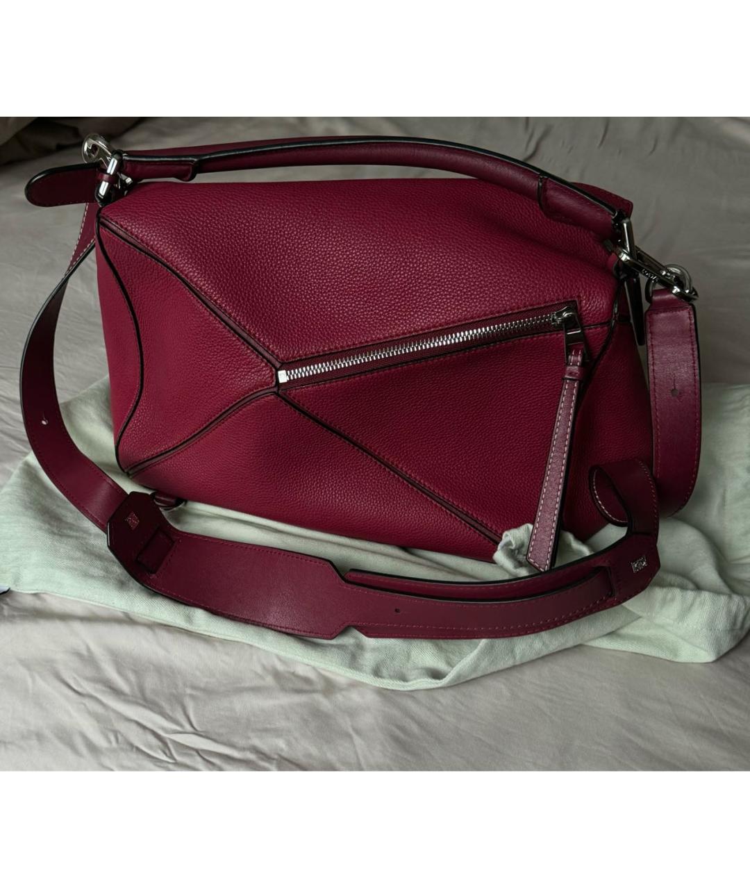 LOEWE Розовая кожаная сумка с короткими ручками, фото 3