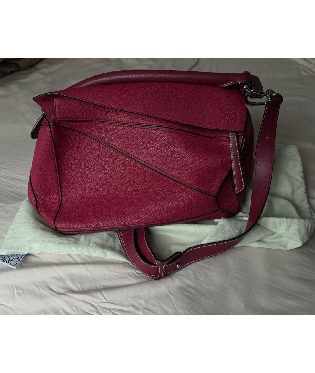 LOEWE Розовая кожаная сумка с короткими ручками, фото 5