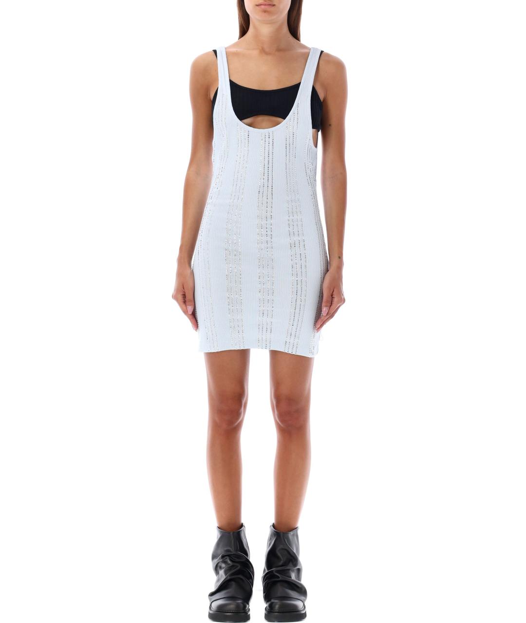 THE ATTICO Голубое хлопковое повседневное платье, фото 2