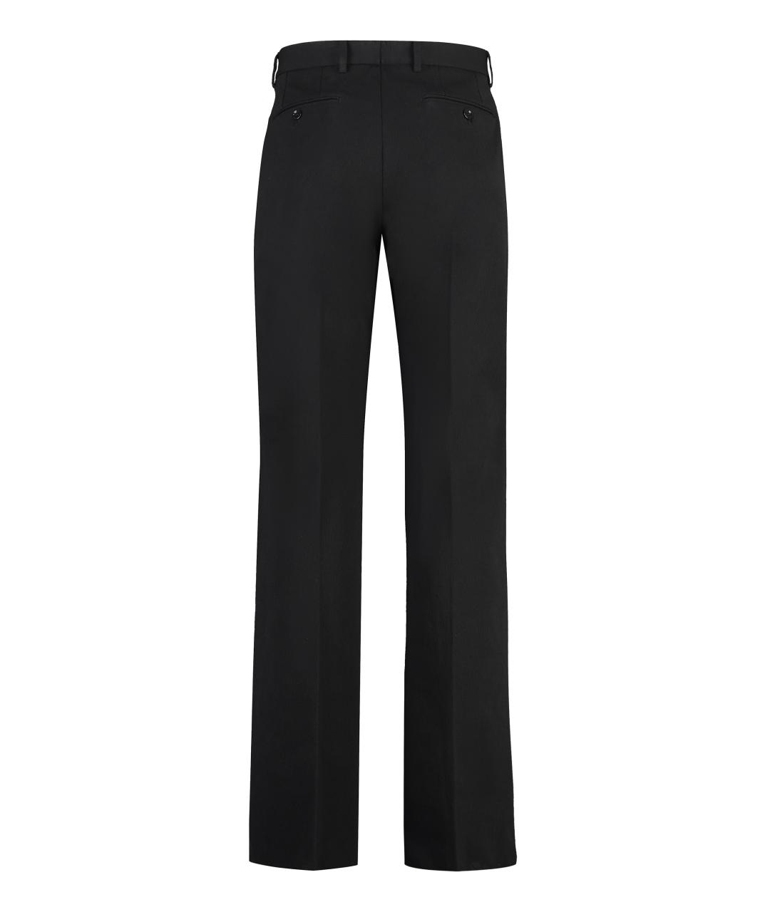 DOLCE&GABBANA Черные хлопковые классические брюки, фото 2
