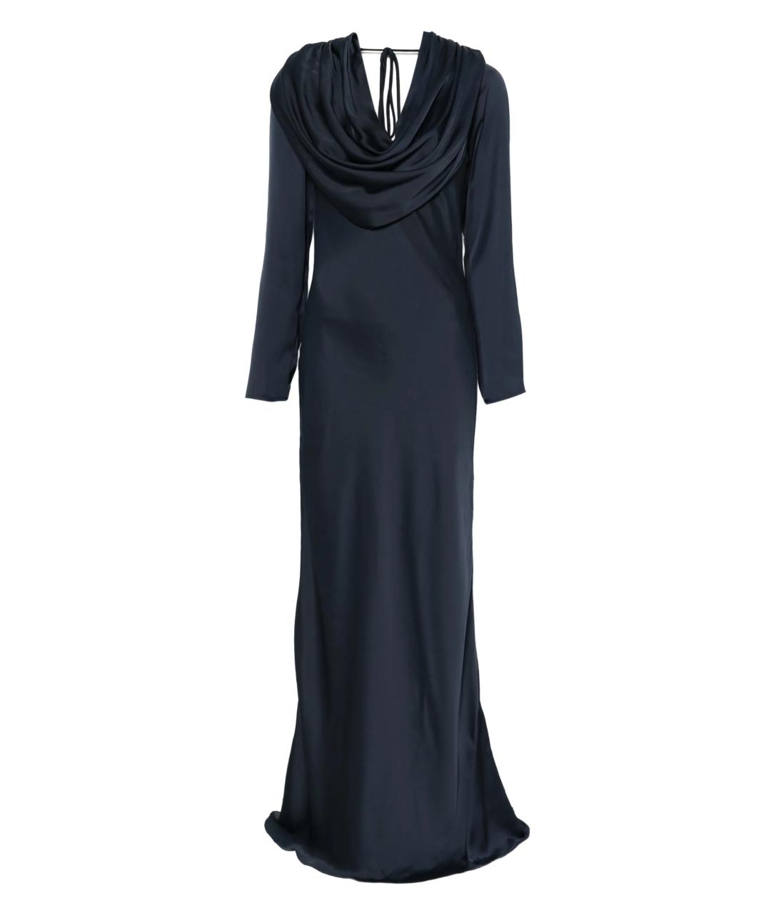 ROTATE Темно-синее полиэстеровое вечернее платье, фото 1