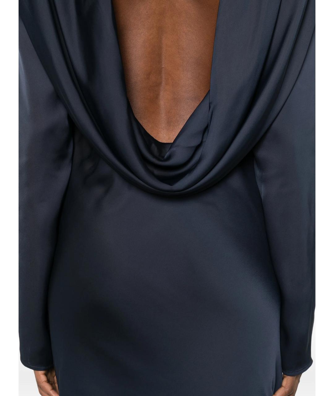 ROTATE Темно-синее полиэстеровое вечернее платье, фото 5