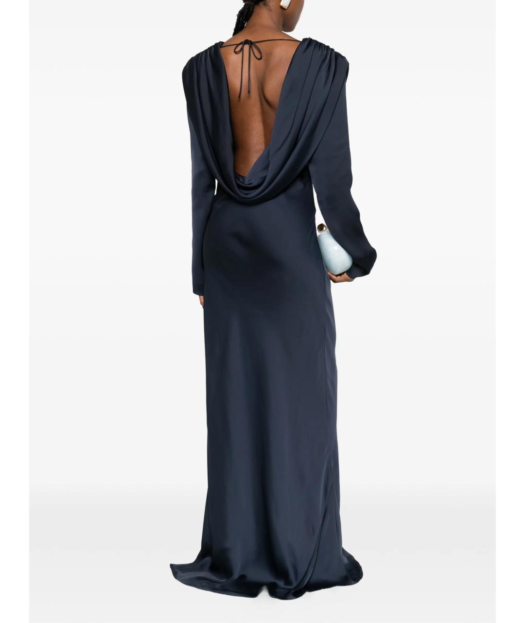 ROTATE Темно-синее полиэстеровое вечернее платье, фото 3