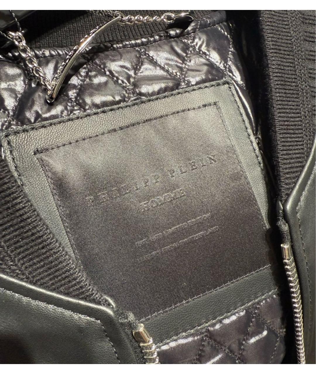 PHILIPP PLEIN Черная кожаная куртка, фото 5