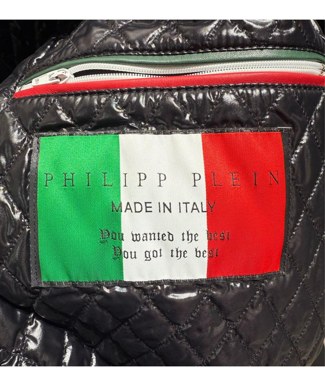 PHILIPP PLEIN Черная кожаная куртка, фото 6