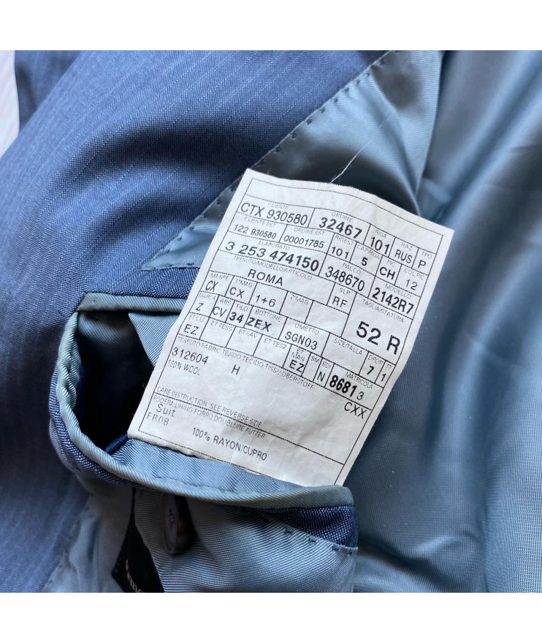 ERMENEGILDO ZEGNA XXX Голубой шерстяной пиджак, фото 7