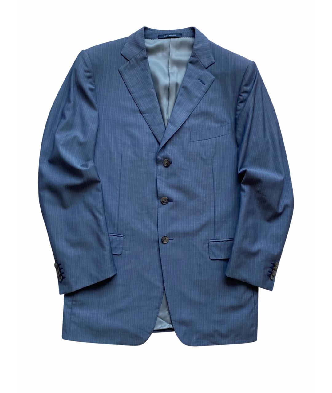ERMENEGILDO ZEGNA XXX Голубой шерстяной пиджак, фото 1