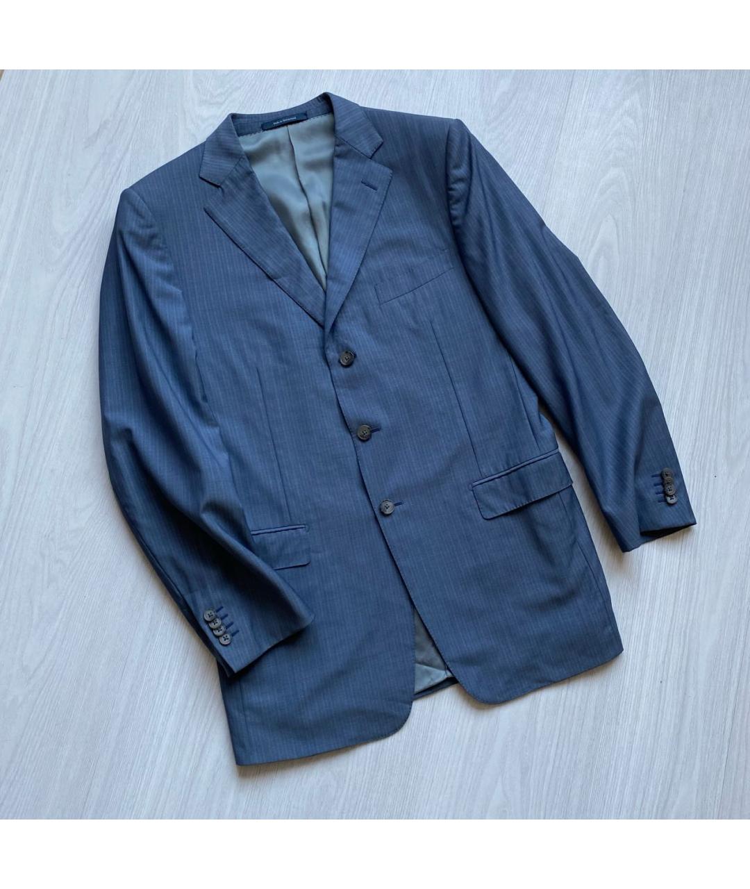 ERMENEGILDO ZEGNA XXX Голубой шерстяной пиджак, фото 3
