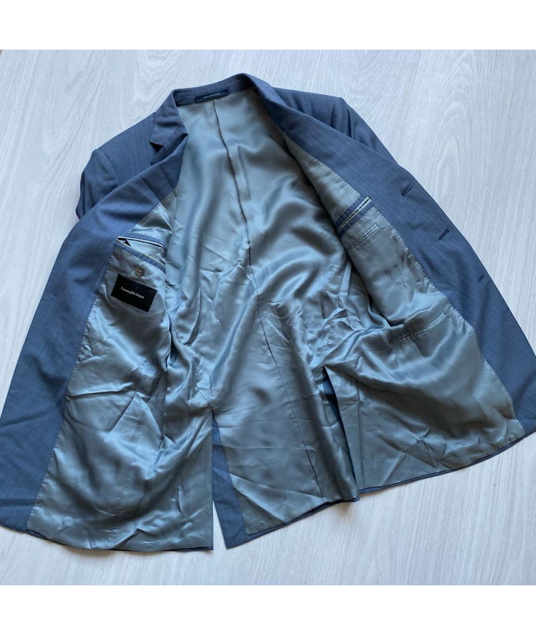 ERMENEGILDO ZEGNA XXX Голубой шерстяной пиджак, фото 4