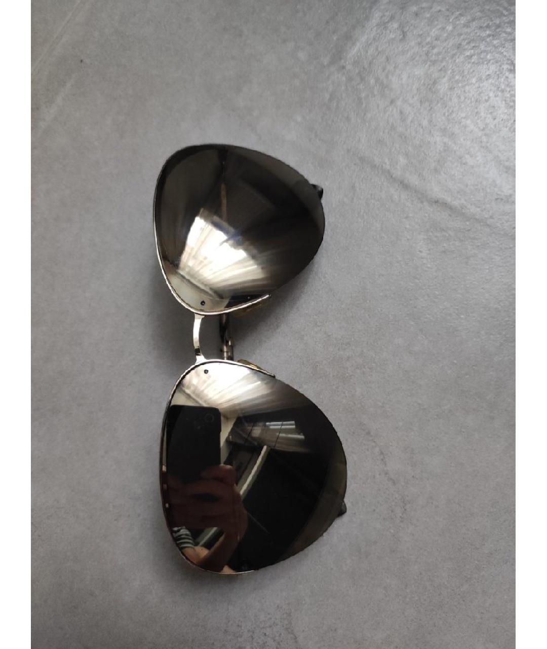 MIU MIU Золотые металлические солнцезащитные очки, фото 5