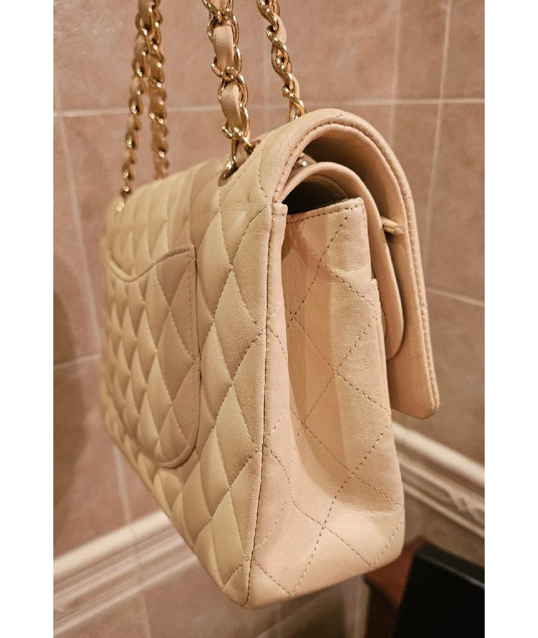 CHANEL Бежевая кожаная сумка через плечо, фото 2
