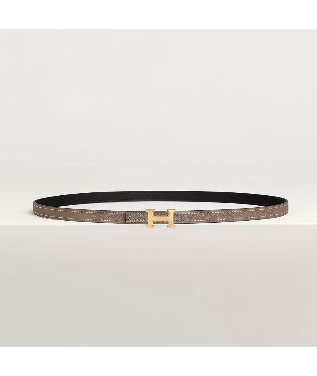 HERMES Черный кожаный ремень, фото 2