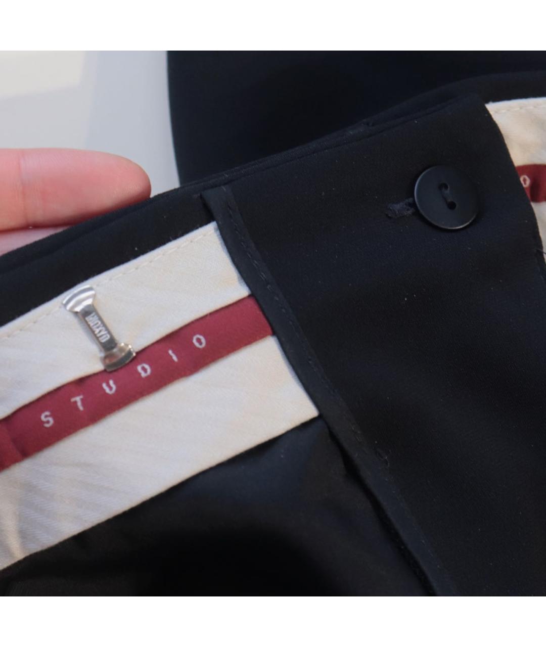 MAX MARA STUDIO Черные полиэстеровые прямые брюки, фото 5