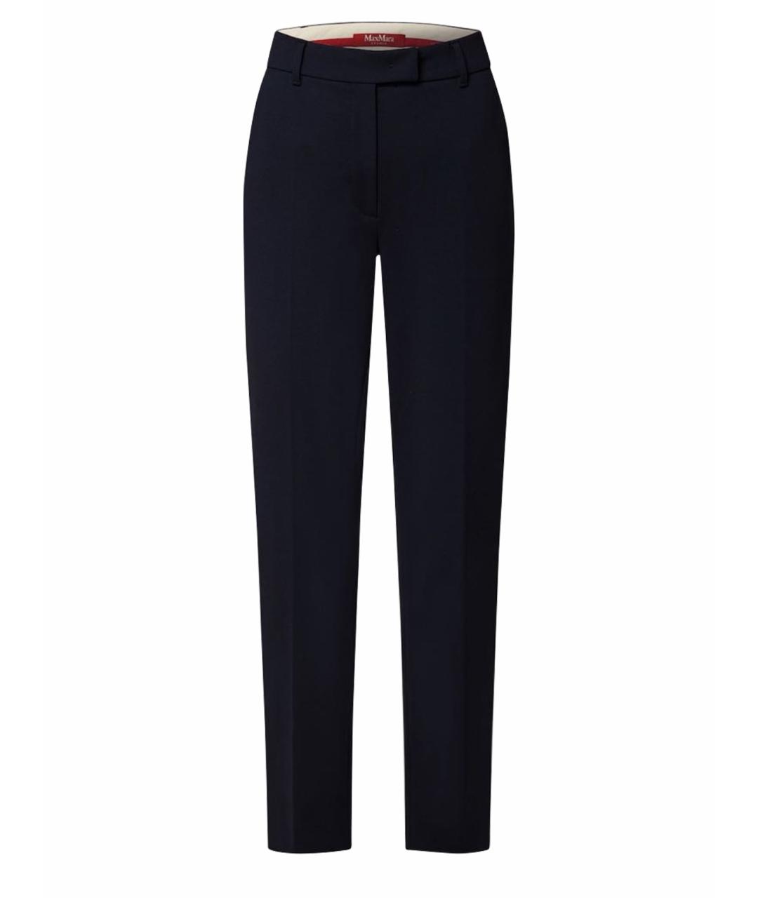 MAX MARA STUDIO Черные полиэстеровые прямые брюки, фото 1