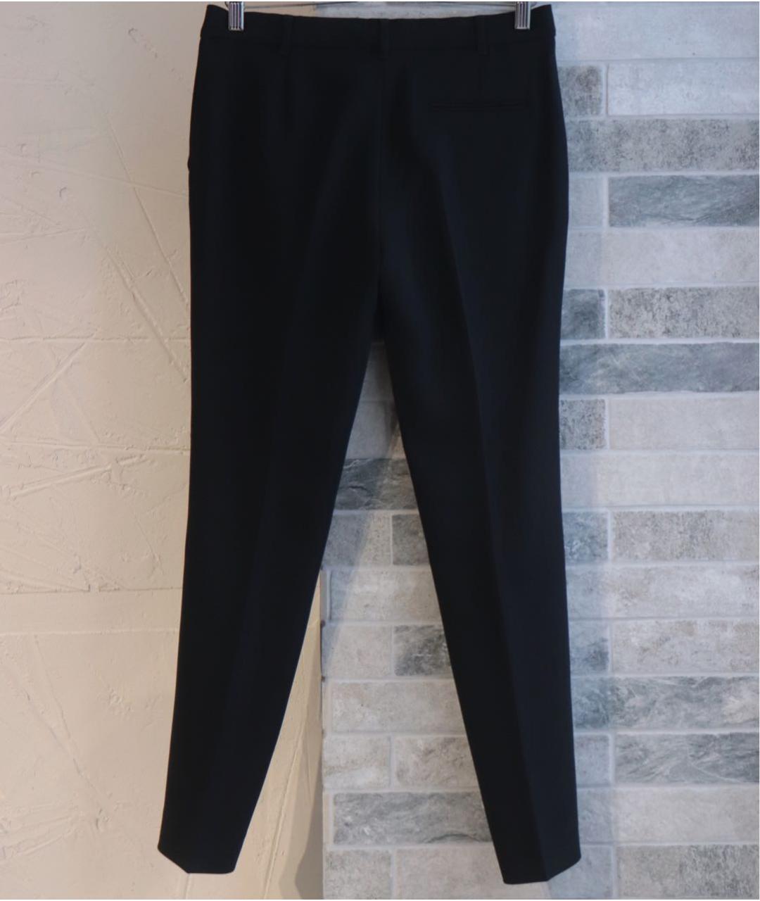 MAX MARA STUDIO Черные полиэстеровые прямые брюки, фото 3