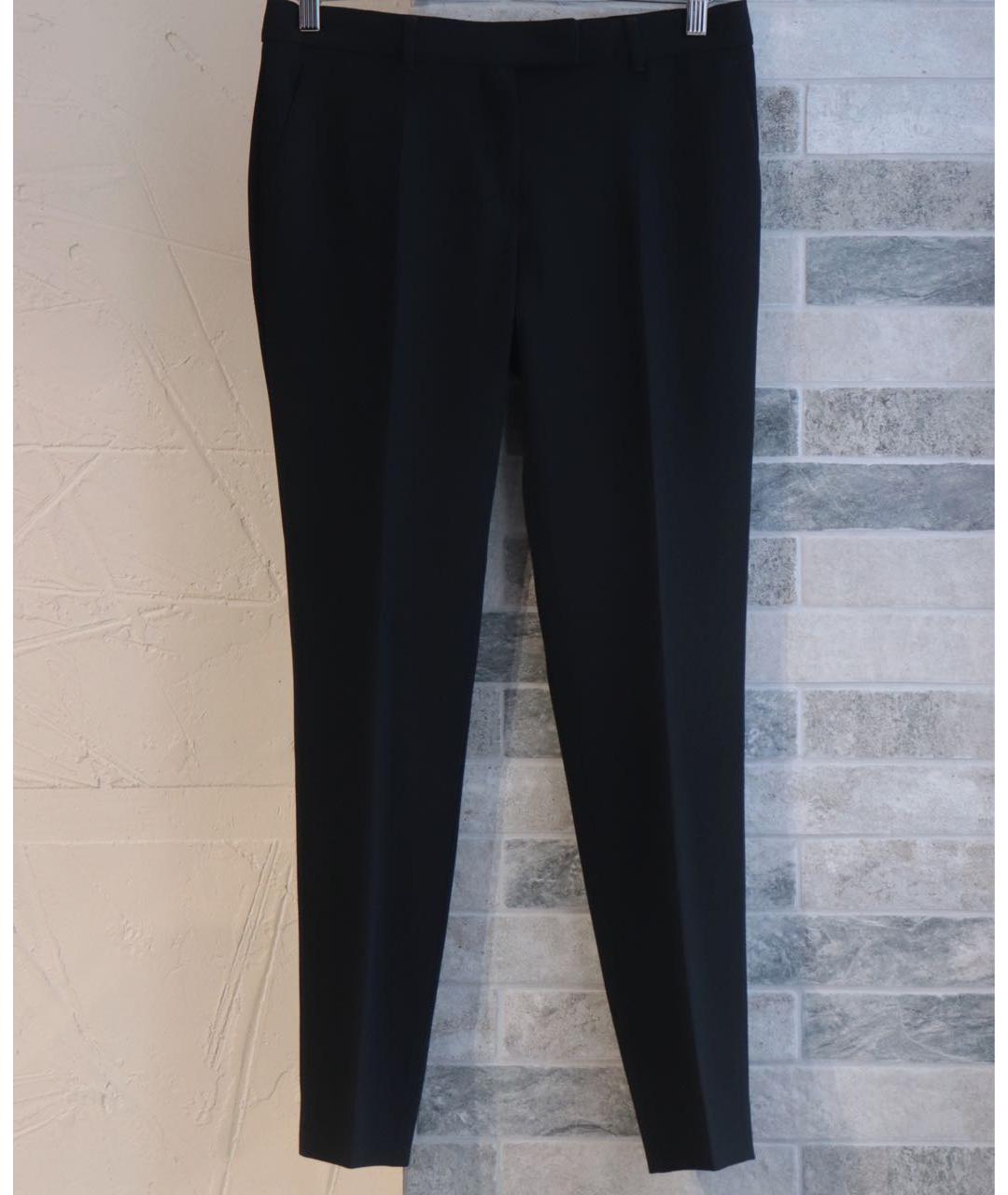 MAX MARA STUDIO Черные полиэстеровые прямые брюки, фото 2