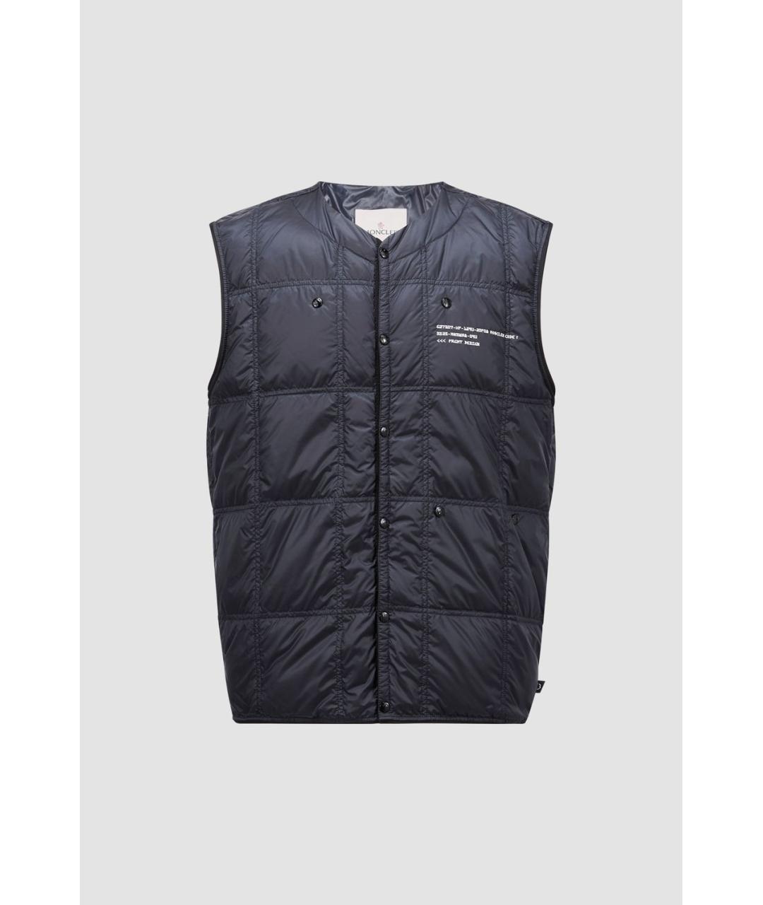 MONCLER Темно-синий полиамидовый жилет, фото 6
